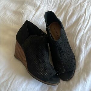 Lucky Brand Black and Brown Wedge Shoes